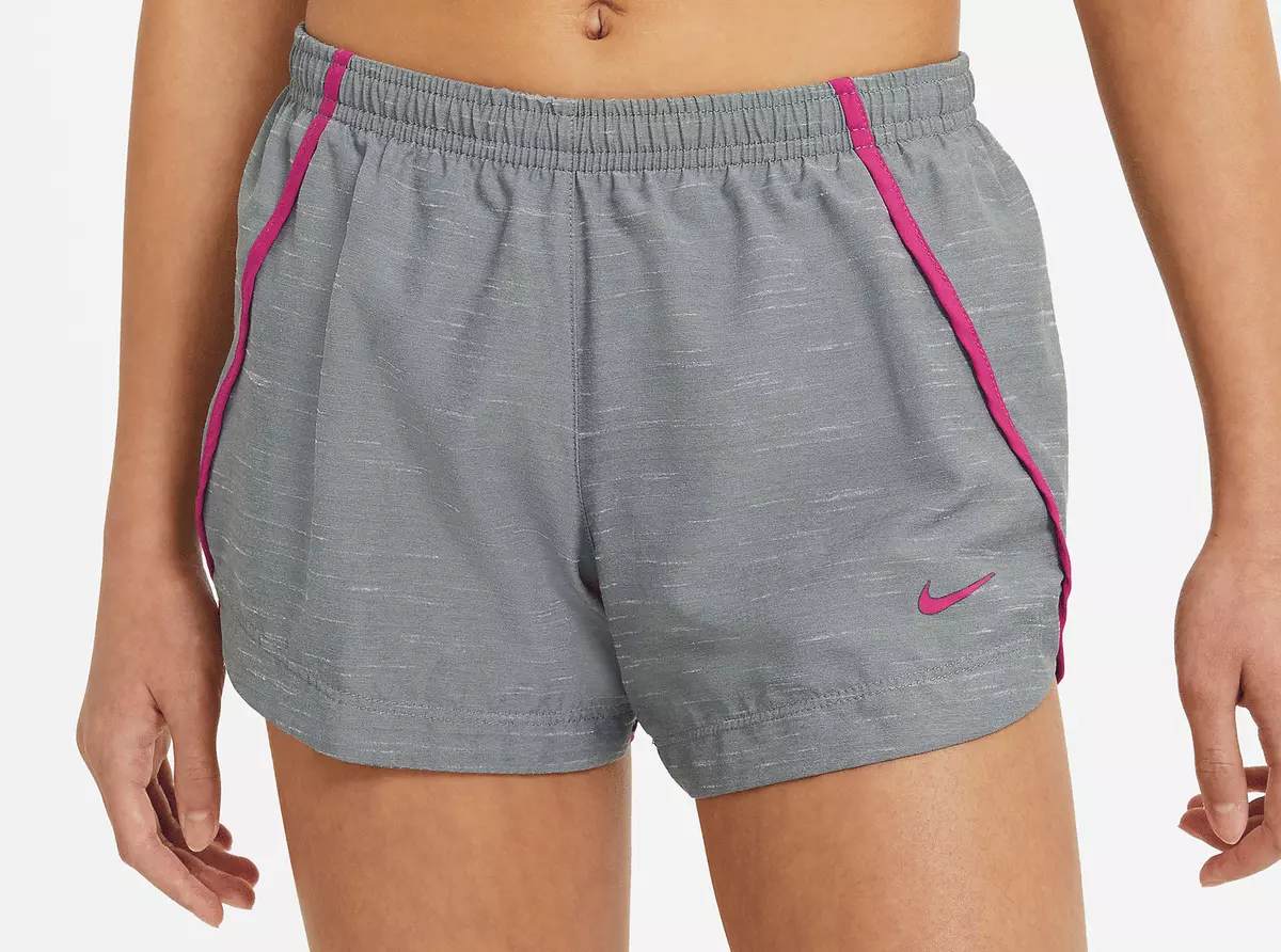 Brand New Girls Nike Dri-FIT Sprinter Running Shorts Grey Pink (DA1019-091 L