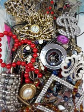 5 LBS Junk Costume Jewelry Lot Broken Tangled Repurpose Repair Pounds Vintage 