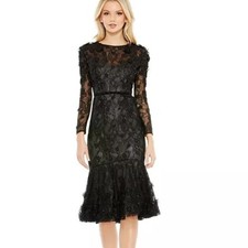 NEW Mac Duggal Long Sleeve Short Cocktail Dress size:12