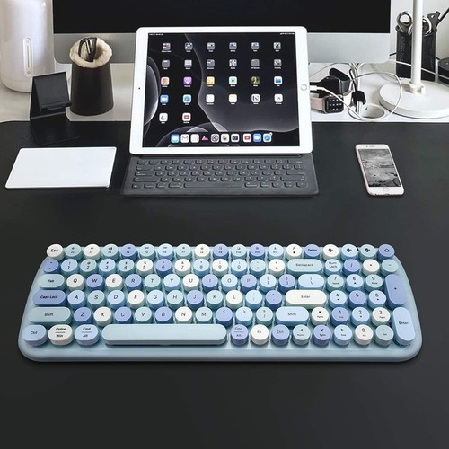 MOFII Bluetooth Wireless Keyboard for iPad, Laptop, PC, Mac, mixed blue - Picture 6 of 7
