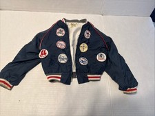 Vintage Childs Baseball Jacket with Multiple Patched Size 6T(looks Like 3T)