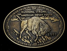 NE13102 1997  RUNNING STRONG FOR AMERICAN INDIAN YOUTH  EVENTS BELT BUCKLE