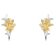 Laura Ashley E6608 Heritage Daffodil Stud Earrings Sterling Silver
