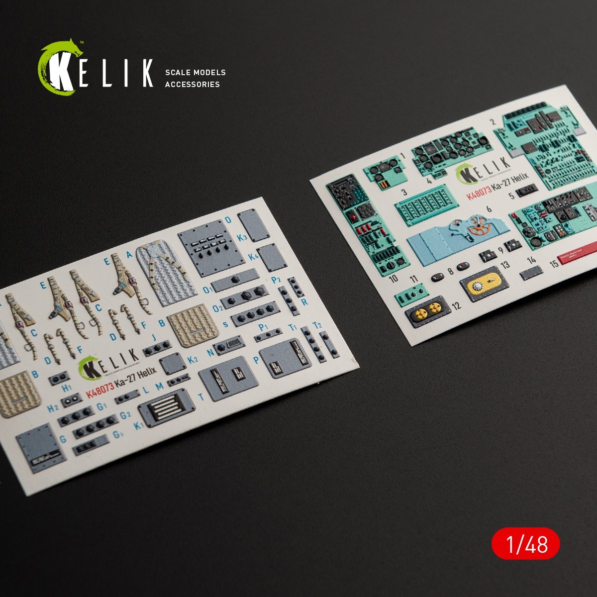 KeliK Ka-27 Helix Cockpit 3D Interior Decals for HobbyBoss Kit 1/48 K48073