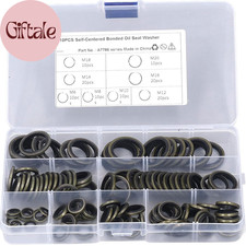 110PCS 8 Sizes Crush Washer, Oil Drain Plug Gasket M6 M8 M10 M12 M14 M16 M18 M20