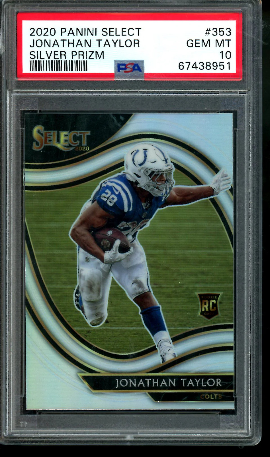 2020 Panini Select Jonathan Taylor Field Level Silver PSA 10 Colts