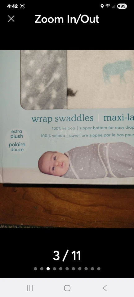 Manta envolvente neutra Aden + Anais Essentials - S/M 3pk 0-3 meses Foto 3 de 4