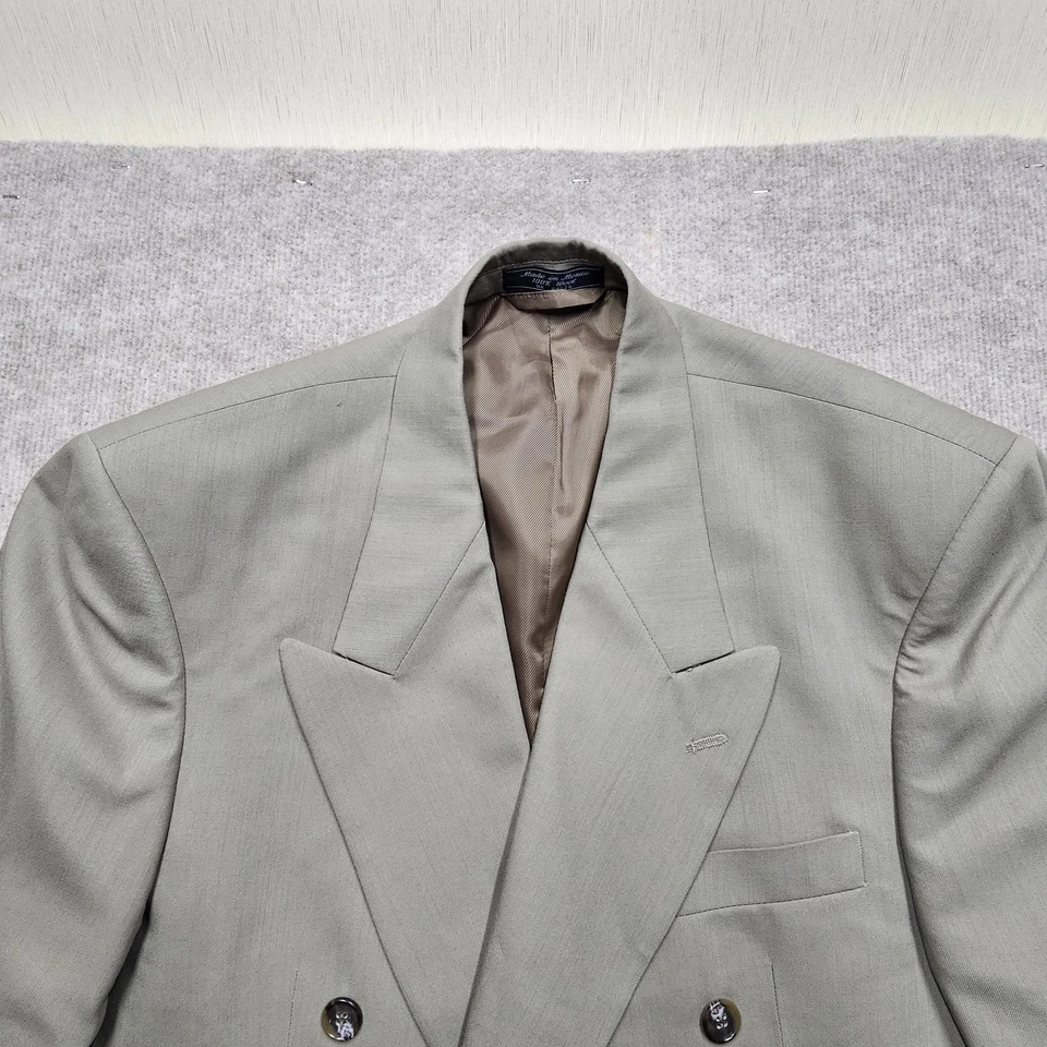 Chaqueta Blazer De Lana Hardy Amies De Colección - Verde Salvia - Doble Pecho Talla 38SH Foto 2 de 4