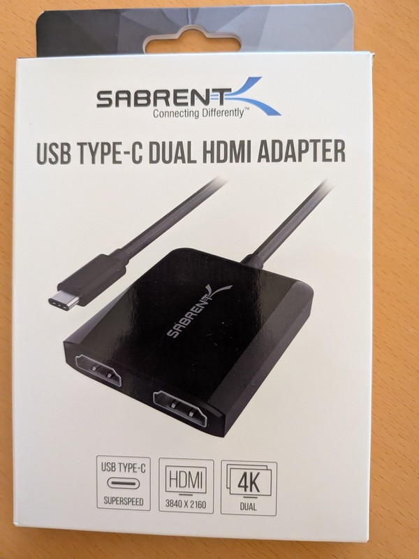 SABRENT USB-C to Dual HDMI Adaptor 4K
