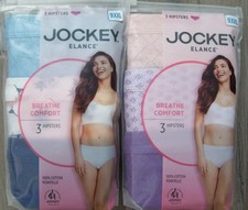 3 JOCKEY Elance 100 Cotton Pointelle Hipsters Panties Size 8 9 10 NIP