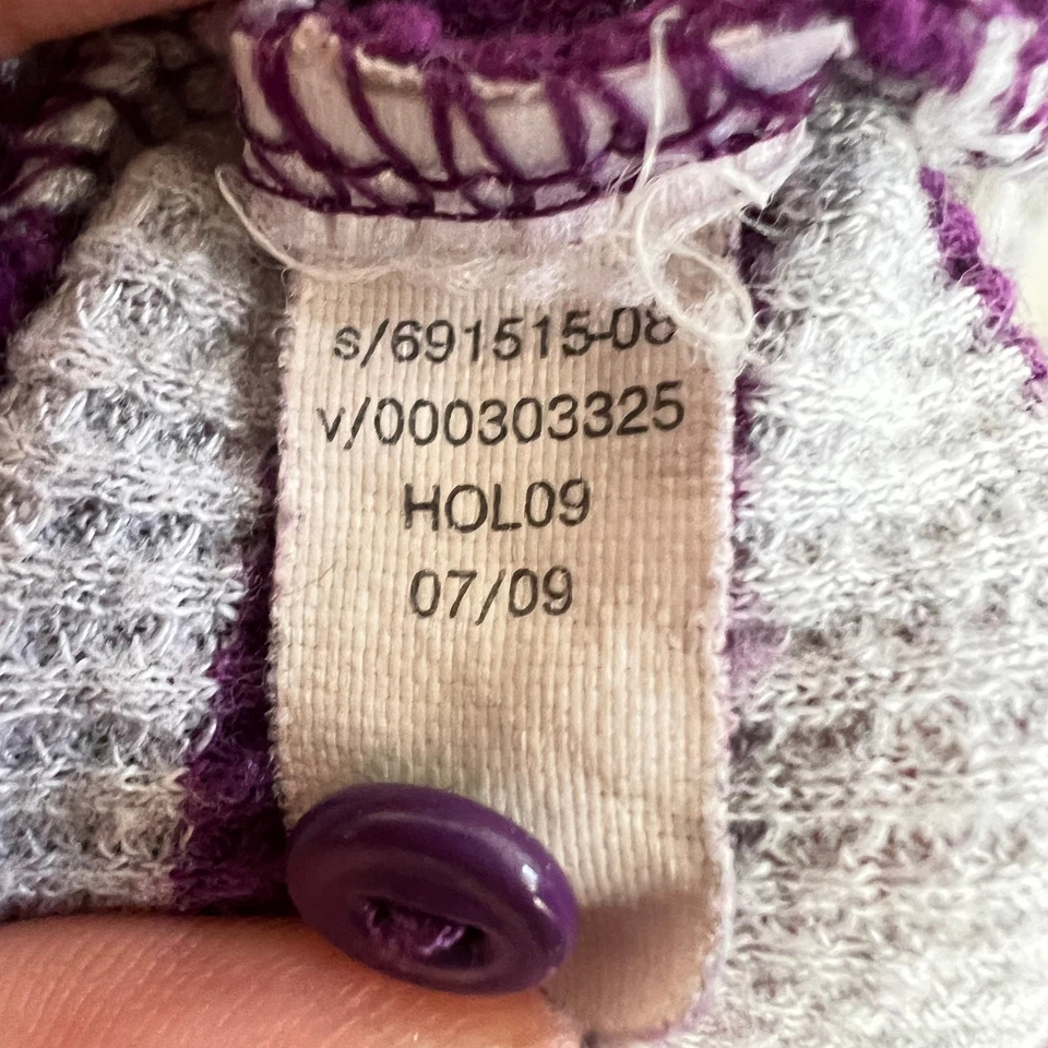 Gap фиолетовый в полоску тепловой длинным рукавом Топ Y2K 2000-х ретро гранж маленький - Изображение 4 из 4