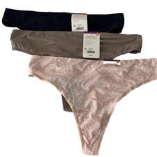 NEW 3 Pairs Warner's Thongs No Pinching,No Problems 2XL/9 Multi-Color NWT