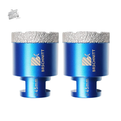 Diamantbohrer 45 mm M14 - 2 Stück Schleifbohrer für Feinsteinzeug