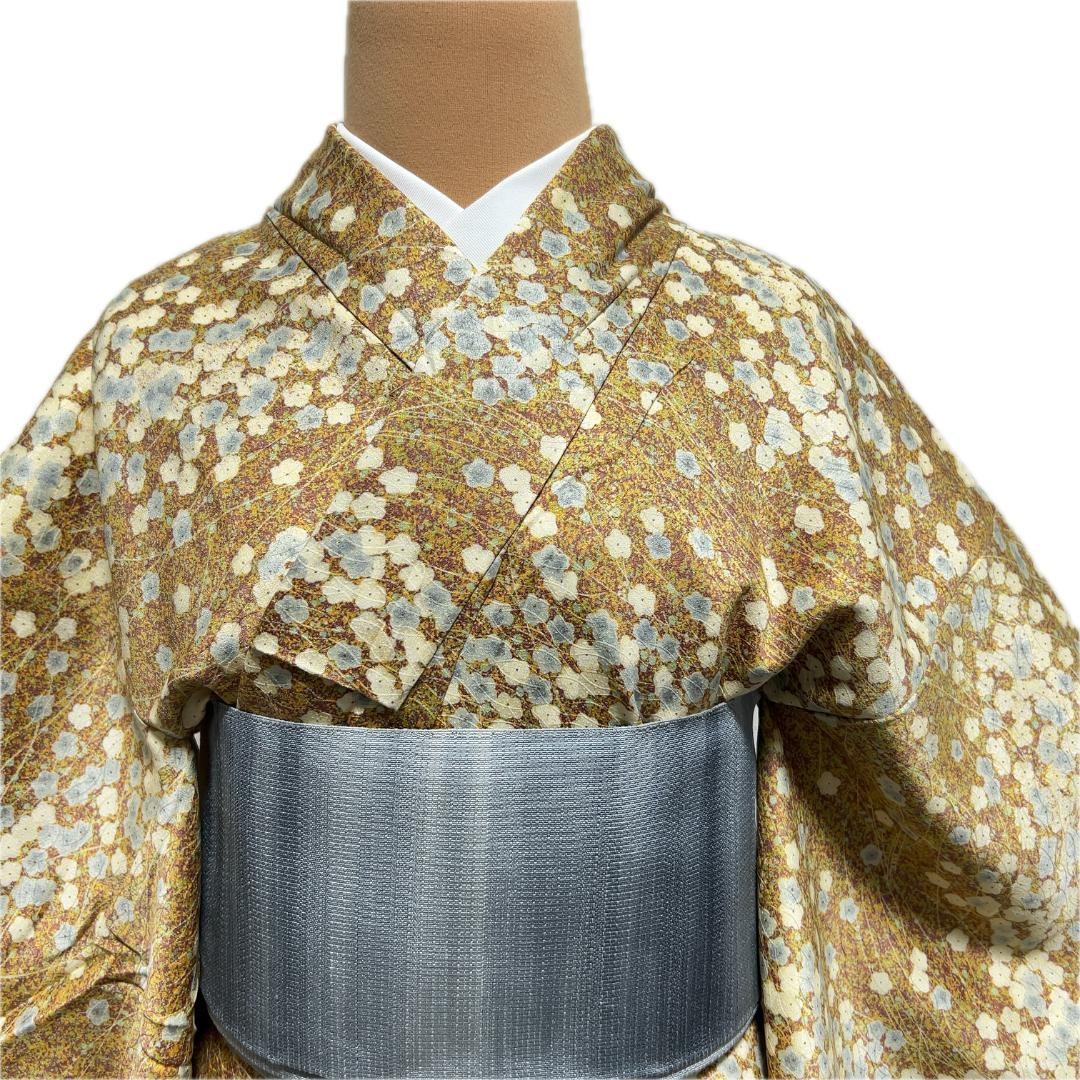 Kimono Small Pattern Lining Brown 155cm Target He… - image 2