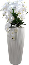 Orchideentopf künstlich weiße Blüten Dekovase sehr groß Seidenorchideen wie Echt