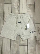 Essentials Fear of God Men's Gray Cotton Fleece Sweat Shorts Drawstring Pockets