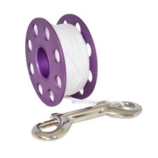 Aluminum Finger Spool 75ft Dive Reel w/Bolt Snap-Purple/White, one Size SCDR...