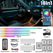 18in1 RGB LED Car Symphony Ambient Light Atmo...