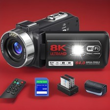 8K Video Camera 64MP Camcorder YouTube Vlogging Cameras 18X Digital Zoom. J-10