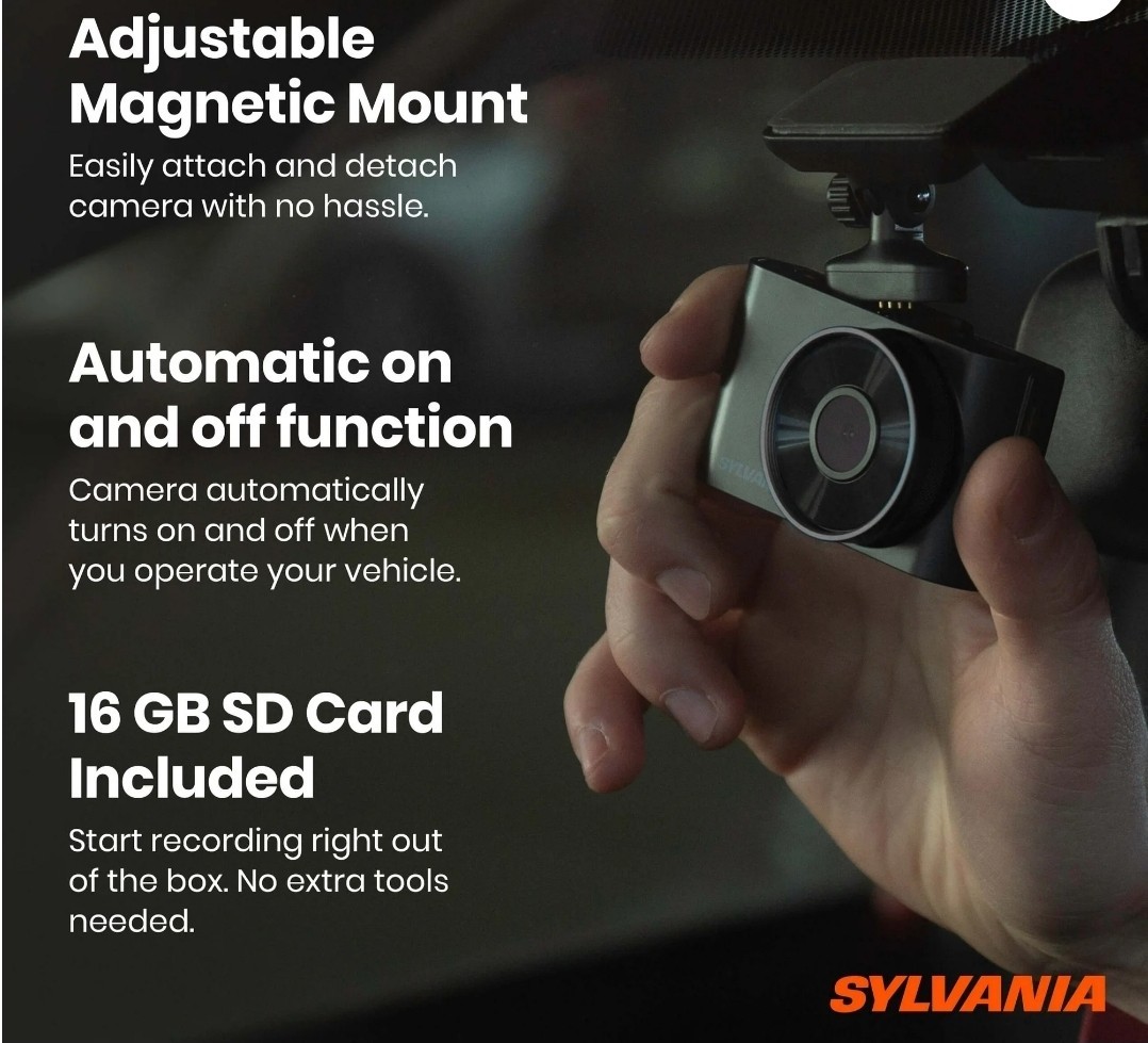 Sylvania Roadsight Basic Dash Camera - HD 720p, 2 inch LED IPS Screen, 10.4 oz image 6