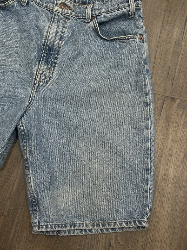 Pantalones Cortos De Colección Levis 550 Calce Relajado Naranja Pestaña Jean Denim Lavado Ligero Para Hombres Talla 32 Foto 2 de 4