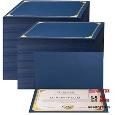 Navy Blue Certificate Holders with Gold Foil Border - 150 Diploma Covers