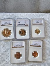 1964 5 Coin Proof Set PF 68 NGC 50c - 1c