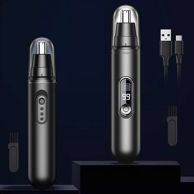 Waterproof Nose Ear Trimmer-Facial Hair Eyebrow Quiet Digital Display Groomer