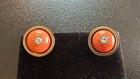Victorian Coral Old Mine Cut Diamond Earrings 14K Gold Antique Star Motif 1860 — photo 5
