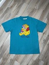 Vintage 90s Disney Store Pooh Piglet Embroidered Turquoise T-Shirt Adult Sz L