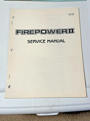 1983 WILLIAMS FACTORY ORIGINAL  FIREPOWER II PINBALL MANUAL W/2 FLYERS