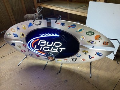RARE Bud Light NFL All-Star 32 Team Neon Sign 4 Ft Bar Man Cave