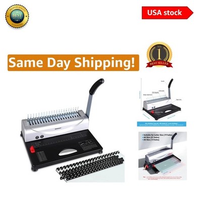 Space-Saving Comb Binding Machine for A4, A5 & Letter with Adjustable Edge Guide