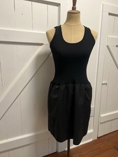 Jason Wu Scoop Neck Mini Dress w Pockets | Black | Drop Waist | Size M