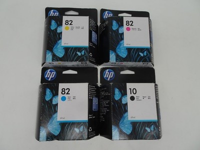 Original HP 10 + 82 / C4844A + C4911A + C4912A + C4913A Tinten SET KMCY