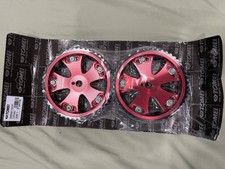 New 2 Pc Adjustable Cam Gear Pulley Camshaft Kit 4g63 Red For Mitsubishi Evo 1-3