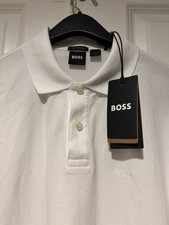 Hugo Boss 100 Pima Cotton Polo Shirt Men's Medium M White - New with Tags
