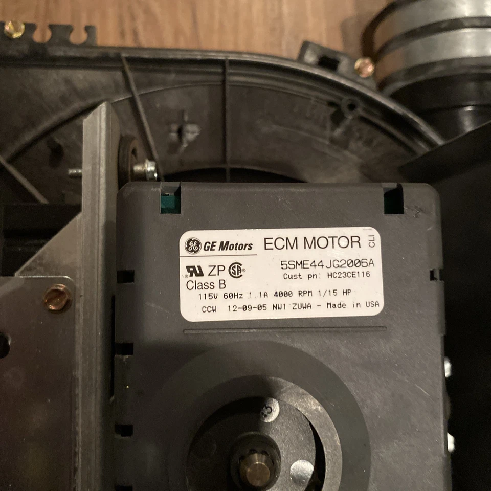 Conjunto de motor inductor GE ECM 5SME44JG2006A HC23CE116 115V 1/15HP horno Foto 2 de 4