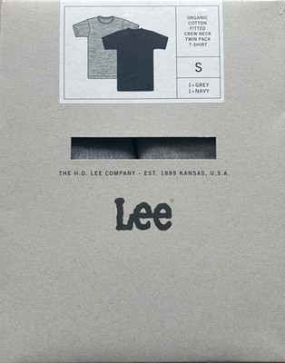 T-Shirts Lee Jeans Organic Cotton Fitted Crew Neck Twinpack 2X Grey Size S