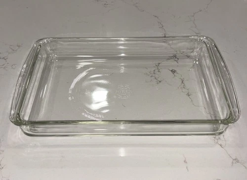 Vintage Pyrex #233 3 QT Clear Glass 13"x9x2" Baking Casserole Dish USA ovenware