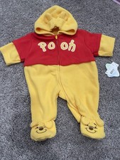 Disney Winnie The Pooh Infant Costume One Piece Sleeper Outfit Size 0-3 Months