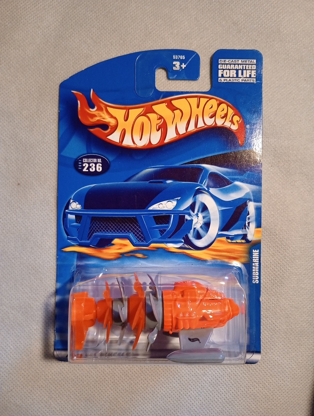 2001 Hot Wheels #236 Submarine 53765 Orange & Gray (AKA: Fathom This) Mattel 