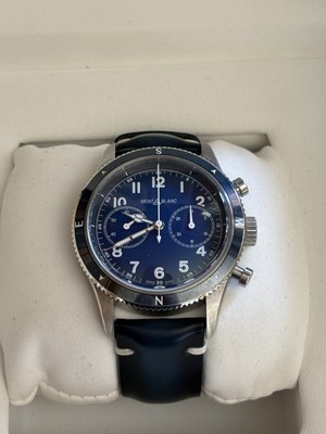 Montblanc 1858 Automatic Chronograph Armbanduhr / Watch Blau 42mm