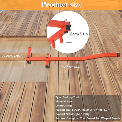 #ad Deck Board Bending Bow Straightening Tool Wrench Floor Decking Wood Gap Builder $26.97