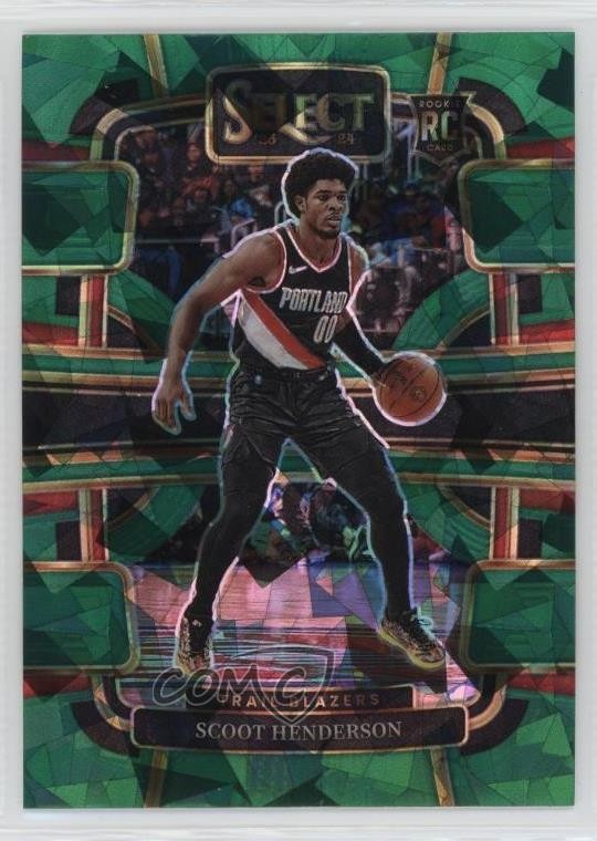 2023-24 Panini Select Concourse Green Shock Prizm Scoot Henderson #77 1d13