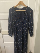 Madewell Women's Floral Navy Blue Long Sleeve Dress XS