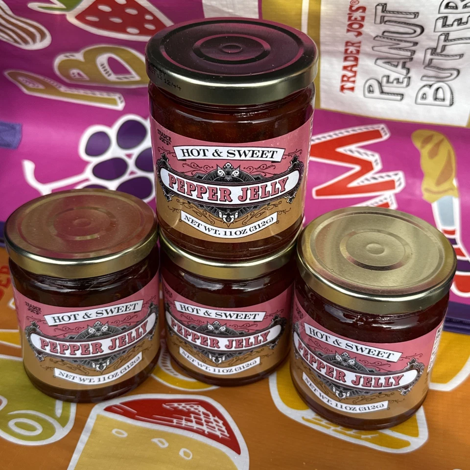Trader Joe's Hot & Sweet Pepper желе лот из 4 банок февраль 2027 Бесплатная доставка в тот же день - Изображение 2 из 3