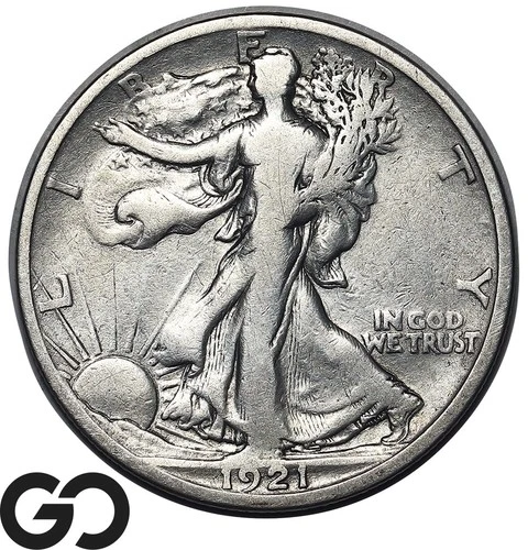 1921-S Walking Liberty Half Dollar *Key San Francisco Date*, Low Mintage, VG++