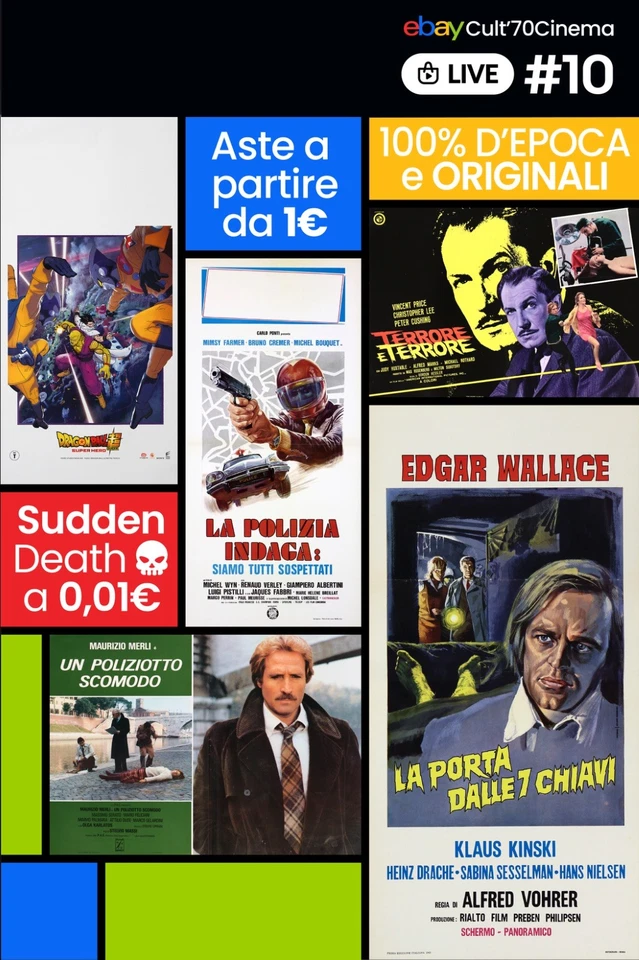 #10 LIVE - Cult70Cinema - Archivio Cinema Vintage: Aste da 1€ + Sudden Deat