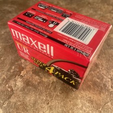 Maxell Cassettes UR 120 4 Pack Sealed Normal Bias 120 Minutes